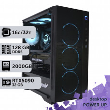 Робоча станція PowerUp Desktop #665 Ryzen 9 9950x/128 GB/HDD 6 TB/SSD 2TB/GeForce RTX 5090 32GB