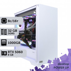 Робоча станція PowerUp Desktop #752 Ryzen 7 8700F/32 GB/SSD 1TB/GeForce RTX 5060 8GB
