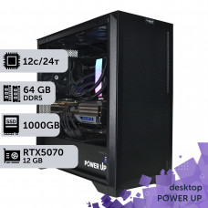 Робоча станція PowerUp Desktop #632 Ryzen 9 9900x/64 GB/SSD 2TB/GeForce RTX 5070 12GB