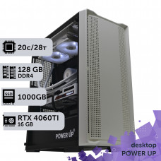 Робоча станція PowerUp Desktop #348 Core i7 14700K/128 GB/SSD 1TB/GeForce RTX 4060Ti 16GB