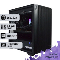 Робоча станція PowerUp Desktop #578 Ryzen 9 9950x/64 GB/SSD 1TB/GeForce RTX 5080 16GB
