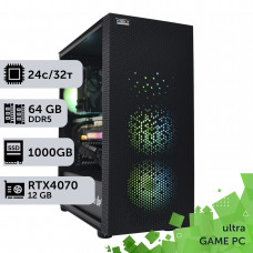 Ігровий комп'ютер GamePC Ultra #233 Core i9 13900F/64 GB/SSD 1TB/GeForce RTX 4070 12GB