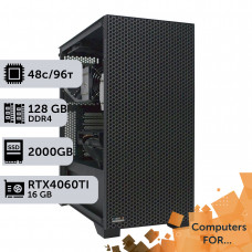 Комп'ютер Power Up #17 для Premiere Pro/AMD EPYC 7F72 x2/128 GB/HDD 6 TB/SSD 2TB/GeForce RTX 4060Ti 16GB