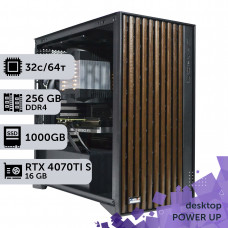 Робоча станція PowerUp Desktop #547 AMD Threadripper 3970X/256 GB/SSD 1TB/GeForce RTX 4070Ti Super 16GB
