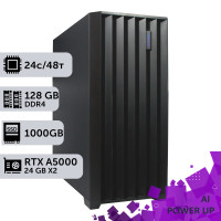 AI Workstation PowerUp #34 AMD EPYC 7F72/128 GB/SSD 1TB/NVIDIA Quadro RTX A5000 24GB x2