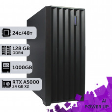 AI Workstation PowerUp #34 AMD EPYC 7F72/128 GB/SSD 1TB/NVIDIA Quadro RTX A5000 24GB x2