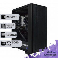 Робоча станція PowerUp Desktop #739 Core i7 14700K/64 GB/SSD 1TB/GeForce RTX 5060 8GB