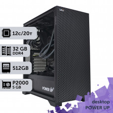 Робоча станція PowerUp Desktop #460 Core i7 12700K/32 GB/SSD 512GB/NVIDIA Quadro P2000 5GB
