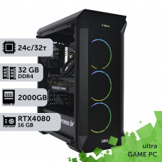 Ігровий комп'ютер GamePC Ultra #254 Core i9 14900K/32 GB/HDD 2 TB/SSD 2TB/GeForce RTX 4080 Super 16GB