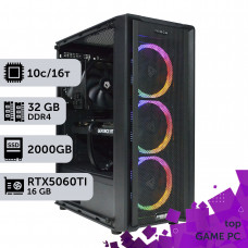 Ігровий комп'ютер GamePC TOP #495 Core i5 14400F/32 GB/SSD 2TB/GeForce RTX 5060Ti 16GB