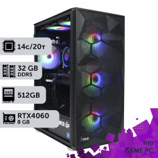 Ігровий комп'ютер GamePC TOP #329 Core i5 14500/32 GB/SSD 512GB/GeForce RTX 4060 8GB