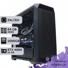 Робоча станція PowerUp Desktop #394 Core i9 14900K/64 GB/SSD 1TB/GeForce RTX 4090 24GB