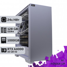 AI Workstation PowerUp #31 AMD EPYC 7F72/128 GB/SSD 1TB/NVIDIA Quadro RTX A4000 16GB x2