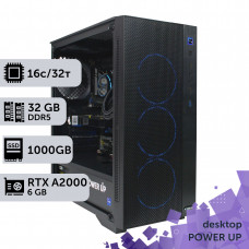 Робоча станція PowerUp Desktop #266 Ryzen 9 7950x/32 GB/SSD 1TB/NVIDIA Quadro RTX A2000 6GB