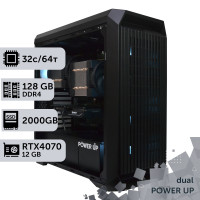 Двопроцесорна робоча станція PowerUp #398 AMD EPYC 7F52 x2/128 GB/SSD 2TB/GeForce RTX 4070 12GB