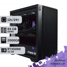 Робоча станція PowerUp Desktop #650 Ryzen 9 9900x/64 GB/SSD 2TB/GeForce RTX 5090 32GB