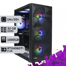 Ігровий комп'ютер GamePC TOP #330 Core i5 14500/32 GB/SSD 1TB/GeForce RTX 4060Ti 8GB