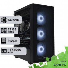 Ігровий комп'ютер GamePC Ultra #327 Core i5 14600K/32 GB/SSD 512GB/GeForce RTX 4060 8GB
