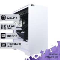 Робоча станція PowerUp Desktop #728 Ryzen 9 9900x/64 GB/SSD 1TB/GeForce RTX 5060Ti 16GB