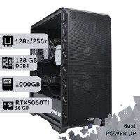 Двопроцесорна робоча станція PowerUp #550 AMD EPYC 7702 x2/128 GB/SSD 1TB/GeForce RTX 5060Ti 16GB