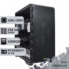 Двопроцесорна робоча станція PowerUp #556 AMD EPYC 7B13 x2/256 GB/SSD 1TB/GeForce RTX 5060Ti 16GB