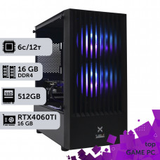 Ігровий комп'ютер GamePC TOP #242 Ryzen 5 5600/16 GB/SSD 512GB/GeForce RTX 4060Ti 16GB