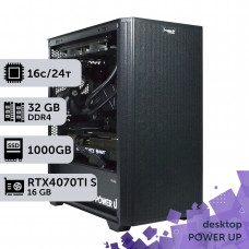 Робоча станція PowerUp Desktop #467 Core i7 13700K/32 GB/SSD 1TB/GeForce RTX 4070Ti Super 16GB