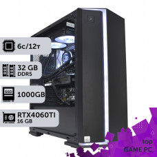 Ігровий комп'ютер GamePC TOP #311 Ryzen 5 7500F/32 GB/SSD 1TB/GeForce RTX 4060Ti 16GB