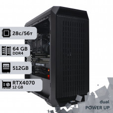 Двопроцесорна робоча станція PowerUp #347 Xeon E5 2680 v4 x2/64 GB/HDD 2 TB/SSD 512GB/GeForce RTX 4070 12GB