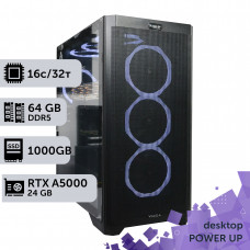 Робоча станція PowerUp Desktop #441 Ryzen 9 7950x/64 GB/SSD 1TB/NVIDIA Quadro RTX A5000 24GB