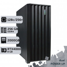 Двопроцесорна робоча станція PowerUp #483 AMD EPYC 7763 x2/256 GB/SSD 2TB/NVIDIA Quadro RTX4000 8GB