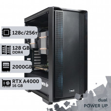 Двопроцесорна робоча станція PowerUp #438 AMD EPYC 7713 x2/256 GB/SSD 2TB/NVIDIA Quadro RTX A4000 16GB