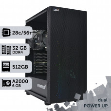 Двопроцесорна робоча станція PowerUp #284 Xeon E5 2680 v4 x2/32 GB/SSD 512GB/NVIDIA Quadro RTX A2000 6GB
