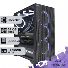 Робоча станція PowerUp Desktop #662 Core i7 14700K/64 GB/SSD 2TB/GeForce RTX 5090 32GB